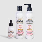 Keratin Sulfate-Free Shampoo + Conditioner + Active Hair Serum - The Nature's Pick